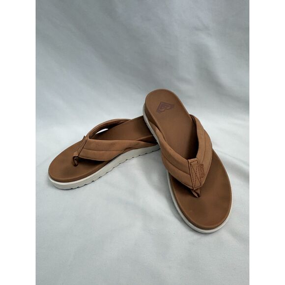 Roxy Danika Sandal In Tan Brown Small Thong Platform Beachy Summer Flip Flops 9 - Picture 2 of 9